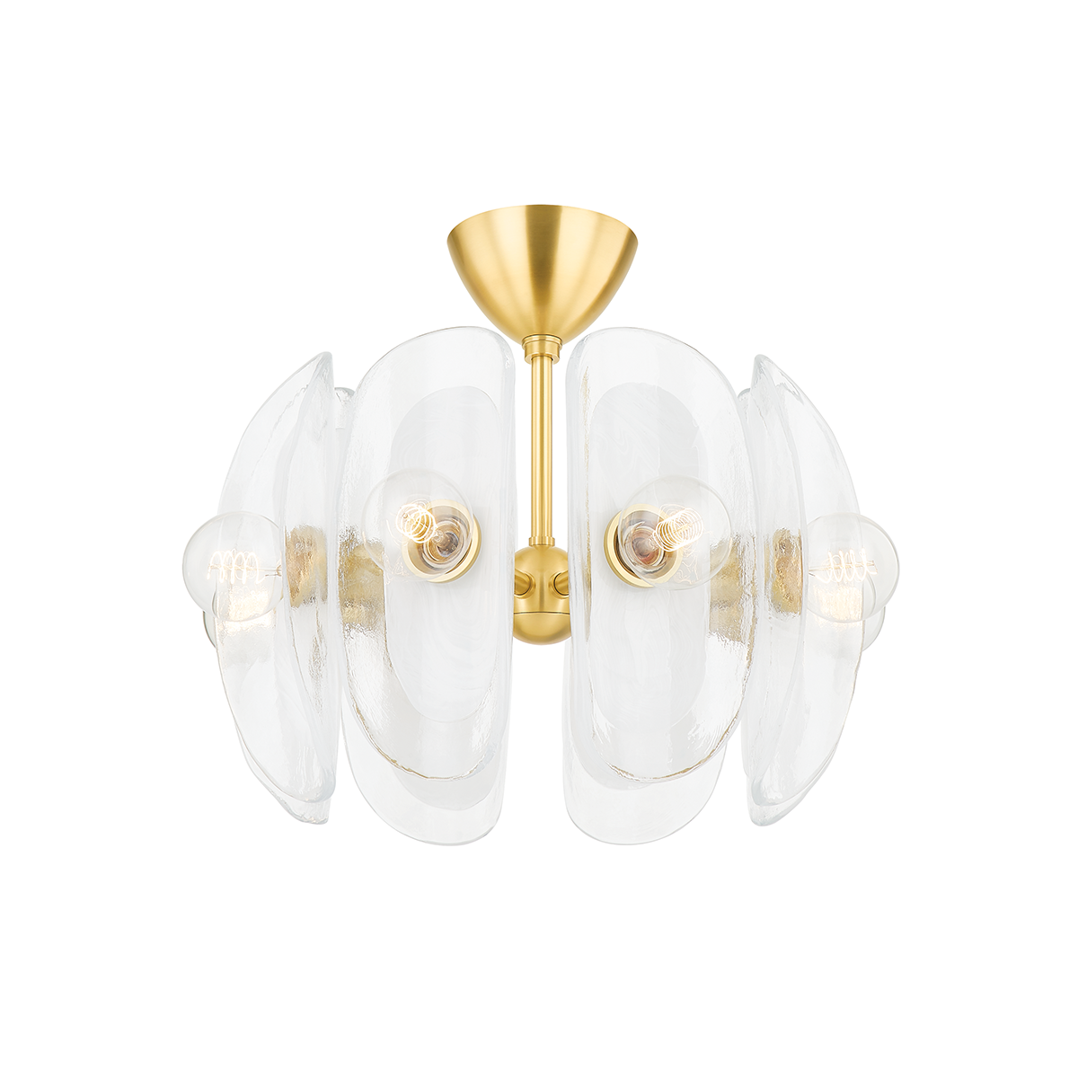 HILO Semi Flush with Aged Brass Finish