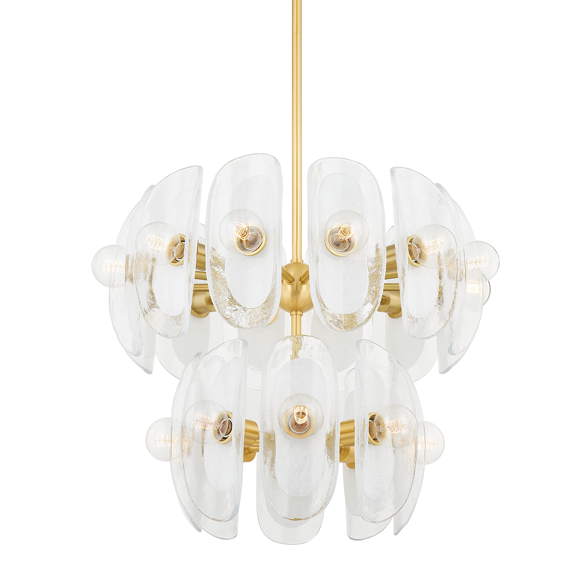 HILO Chandelier with Aged Brass Finish