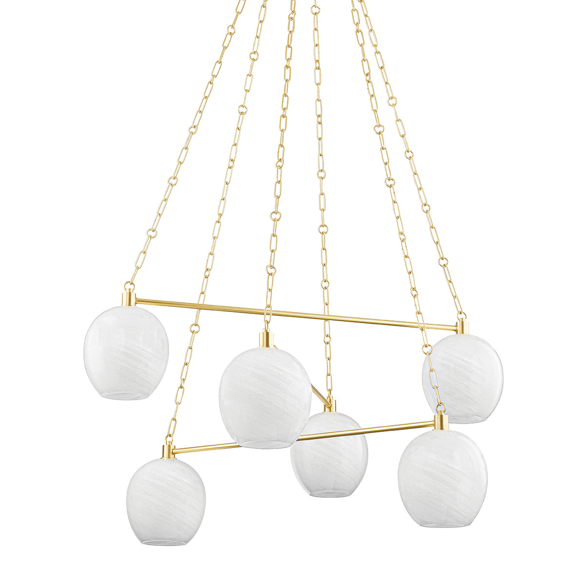 Asbury Park Chandelier with Aged Brass Finish