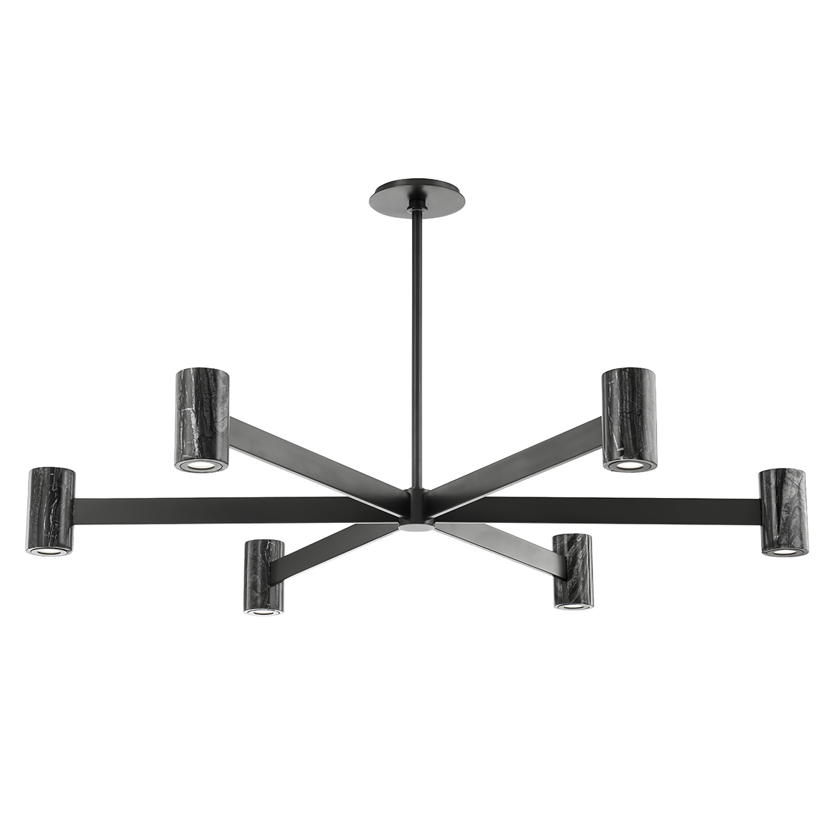 Predock Chandelier with Black Brass Finish