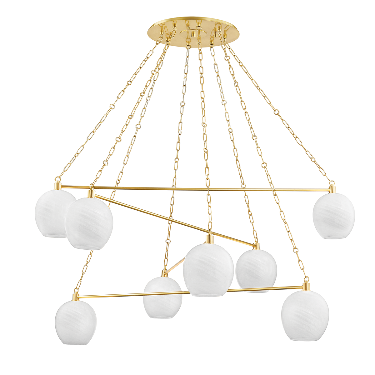 Asbury Park Chandelier with Aged Brass Finish