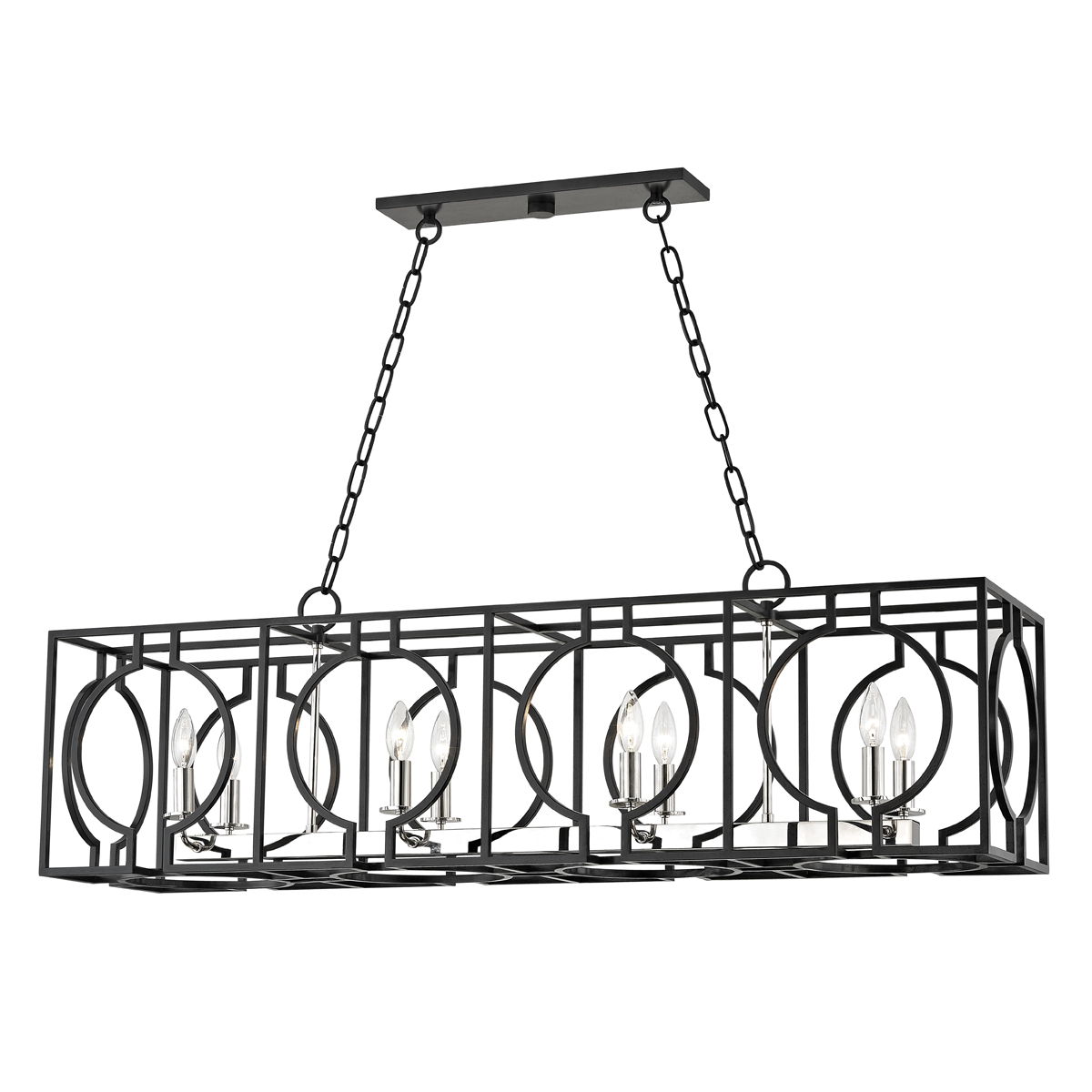 Octavio Linear with Aged Iron/polished Nickel Combo Finish