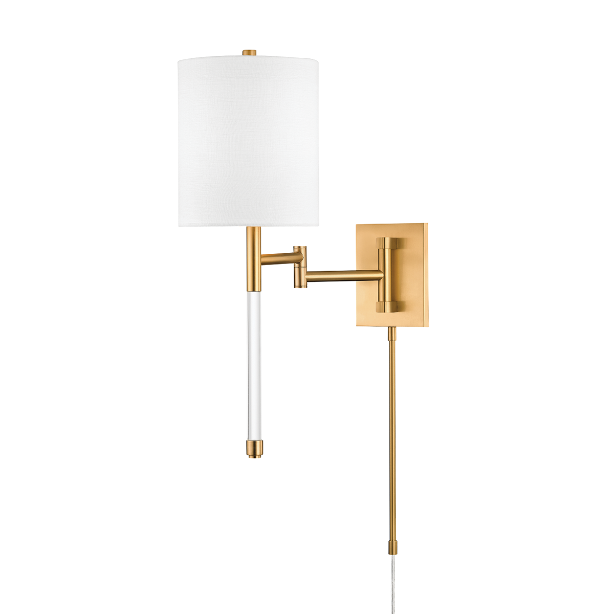 Englewood Plug-in Sconce with Aged Brass Finish