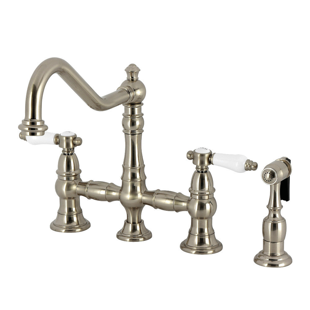 Bel-Air Bridge Kitchen Faucet in Brushed Nickel