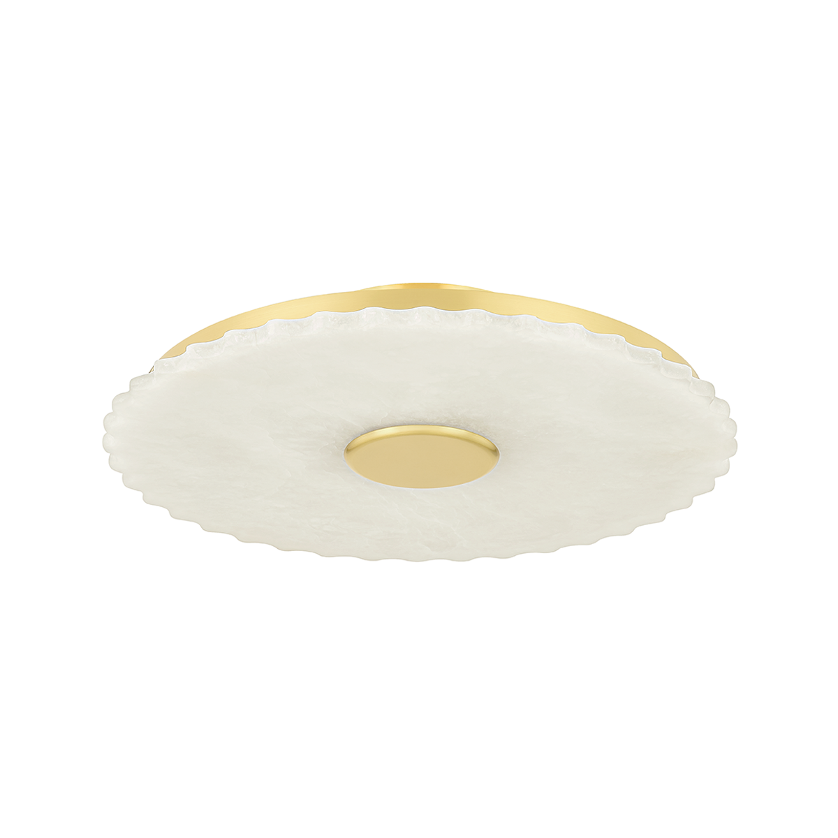 Highland Falls Flush Mount with Aged Brass Finish