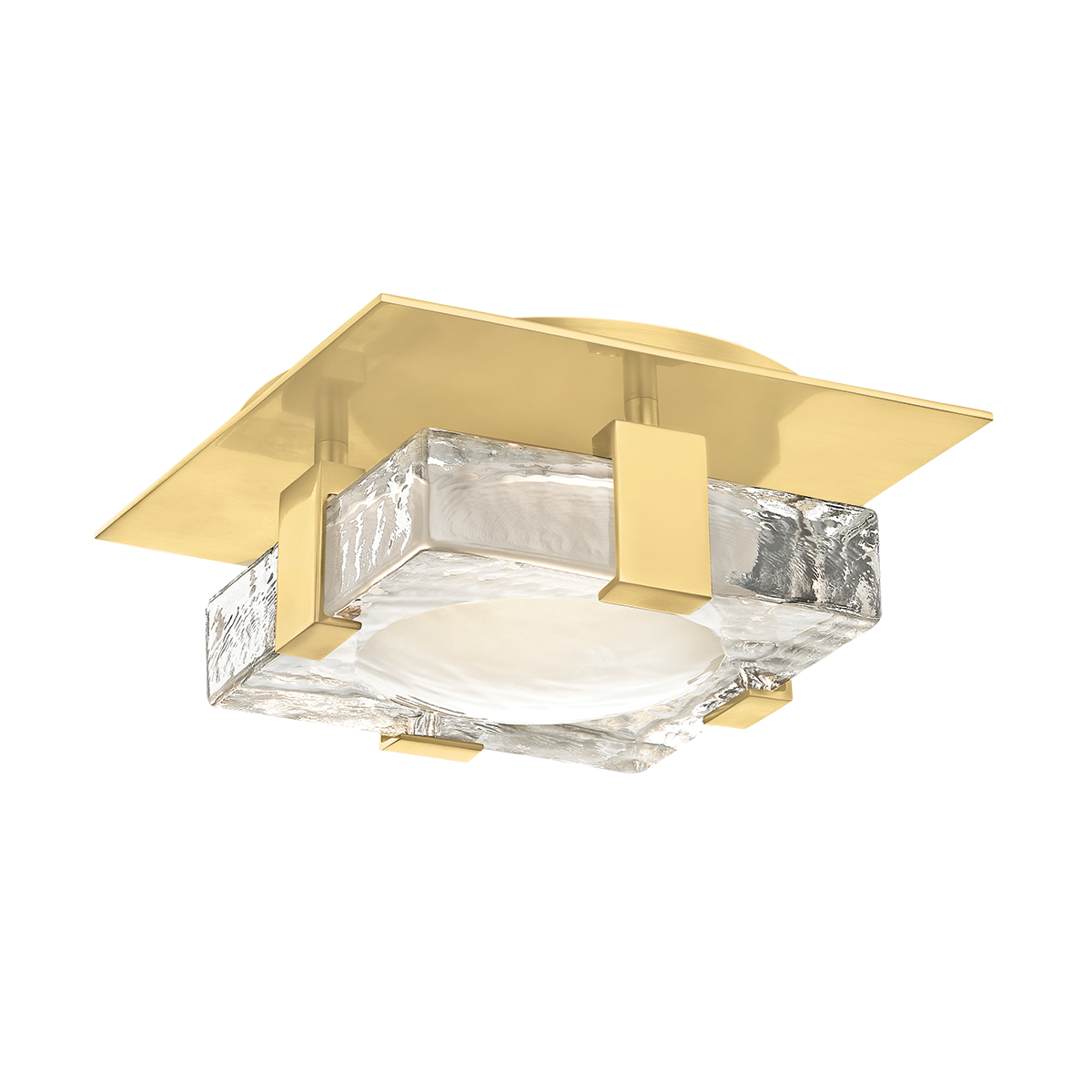 Bourne Semi-Flush with Aged Brass Finish