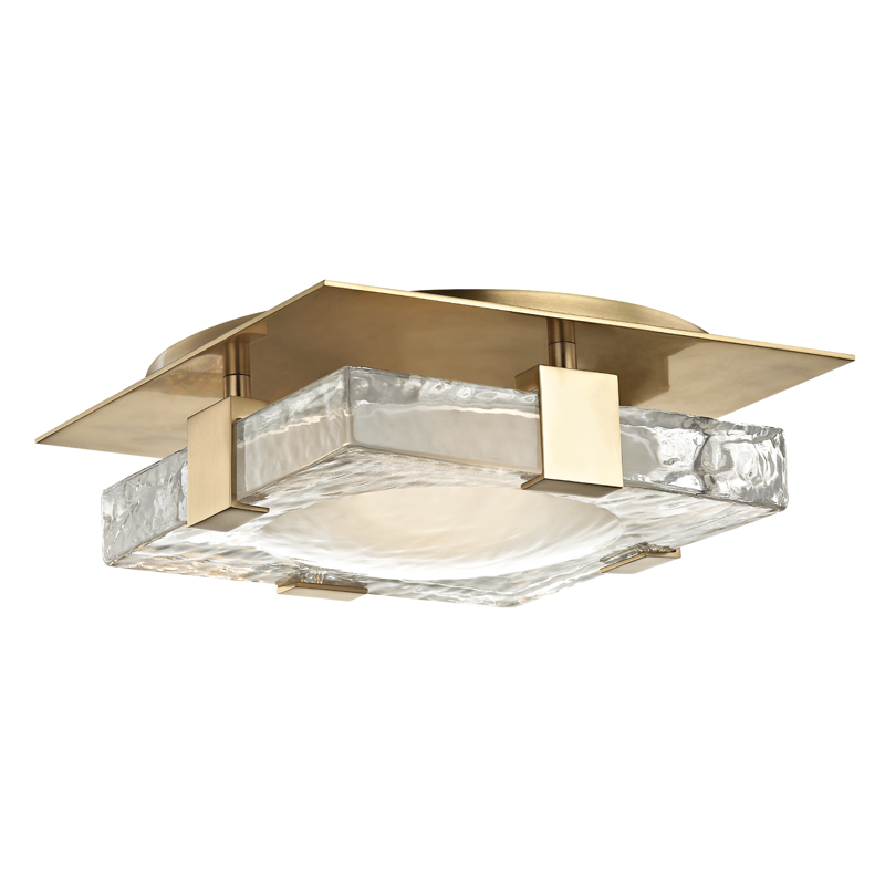 Bourne Semi-Flush with Aged Brass Finish