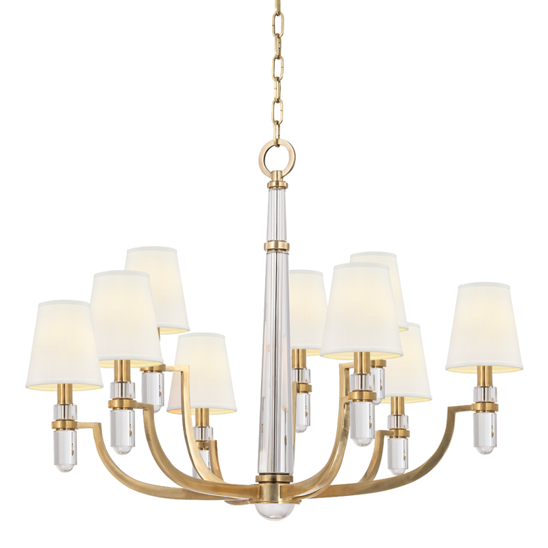 Dayton Chandelier with Aged Brass Finish