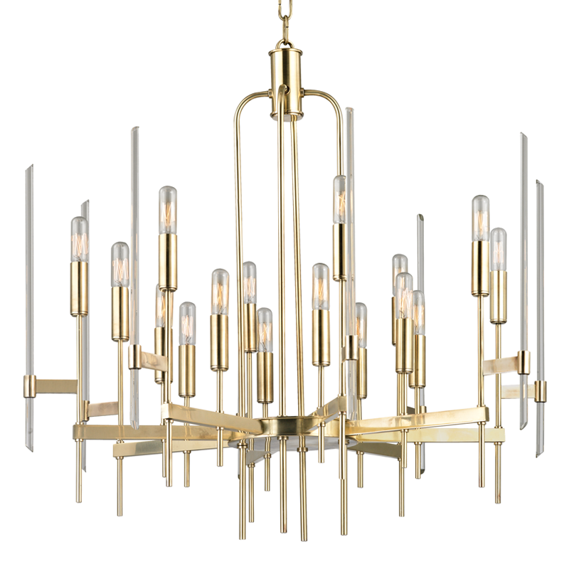 Bari Chandelier with Aged Brass Finish
