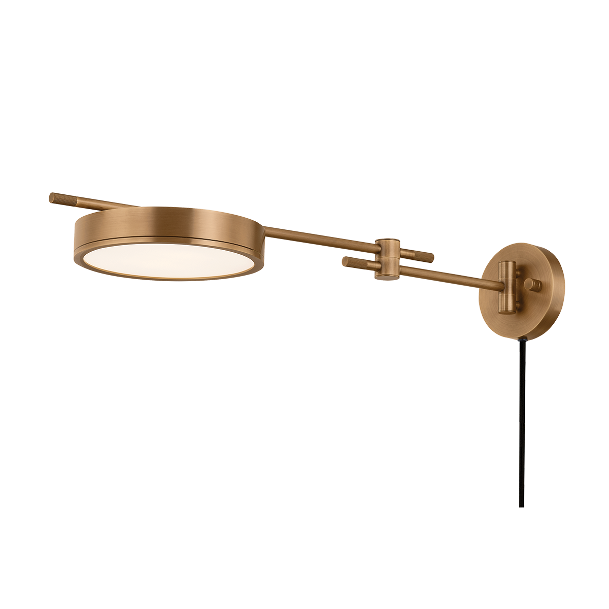 THATCHER Plug-in Sconce with PATINA BRASS Finish