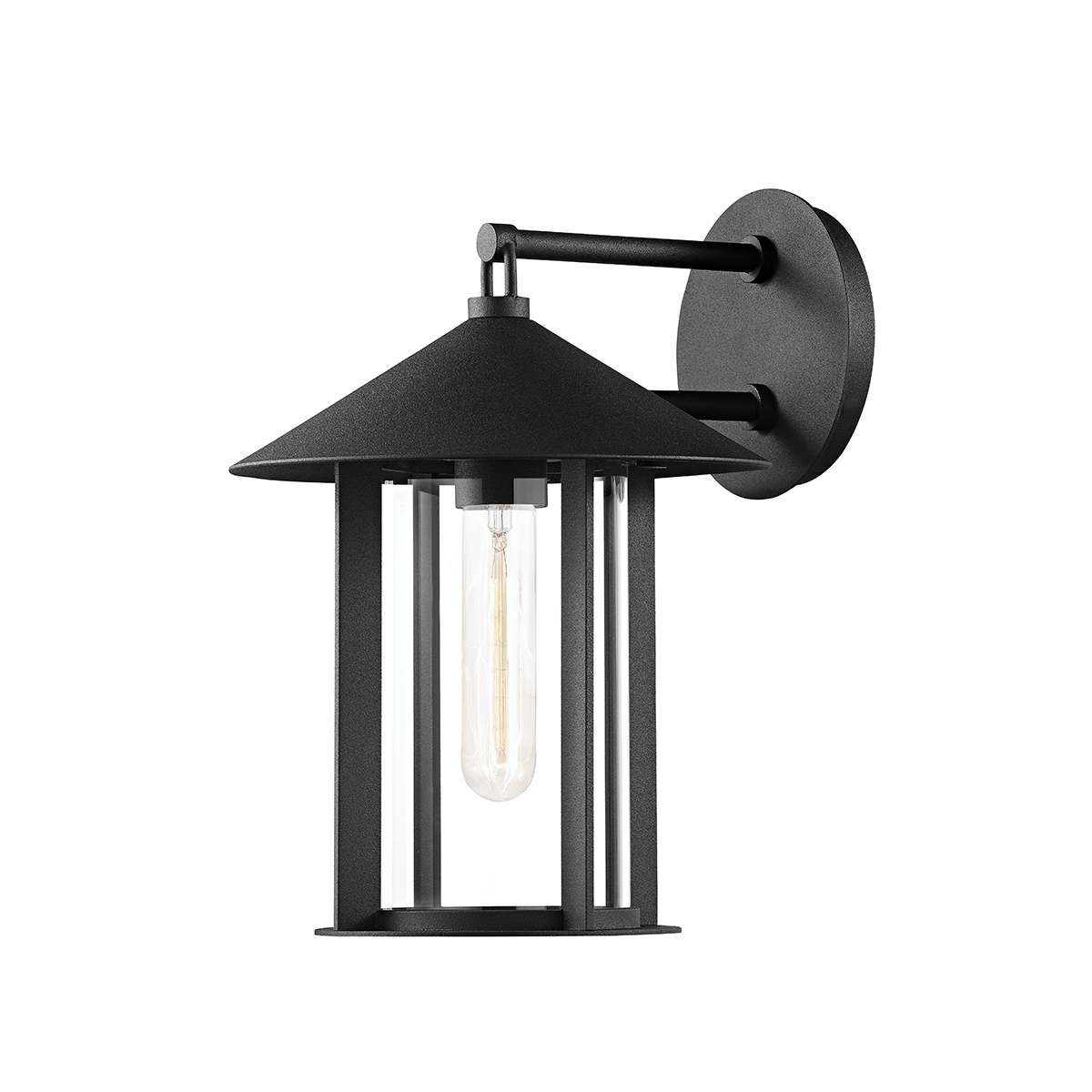 Long Beach Wall Sconce with TEXTURED BLACK Finish