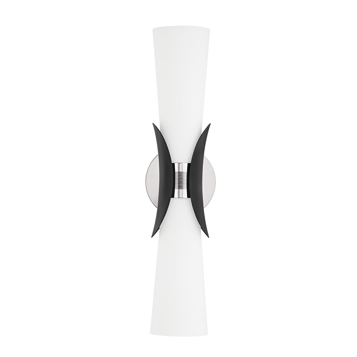 Muncie Wall Sconce with Polished Nickel/Soft Black Finish