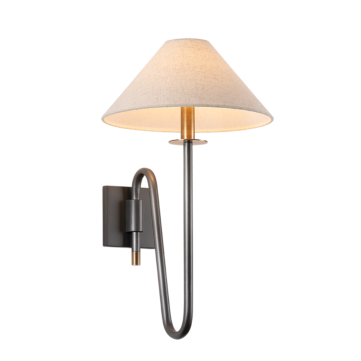 MATEO Wall Sconce with PATINA BRASS AND GRAPHITE Finish