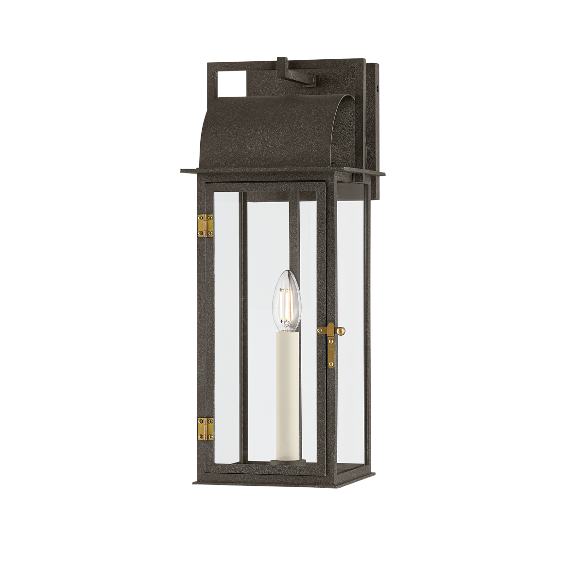 BOHEN Exterior Wall Sconce with French Iron/Patina Brass Finish