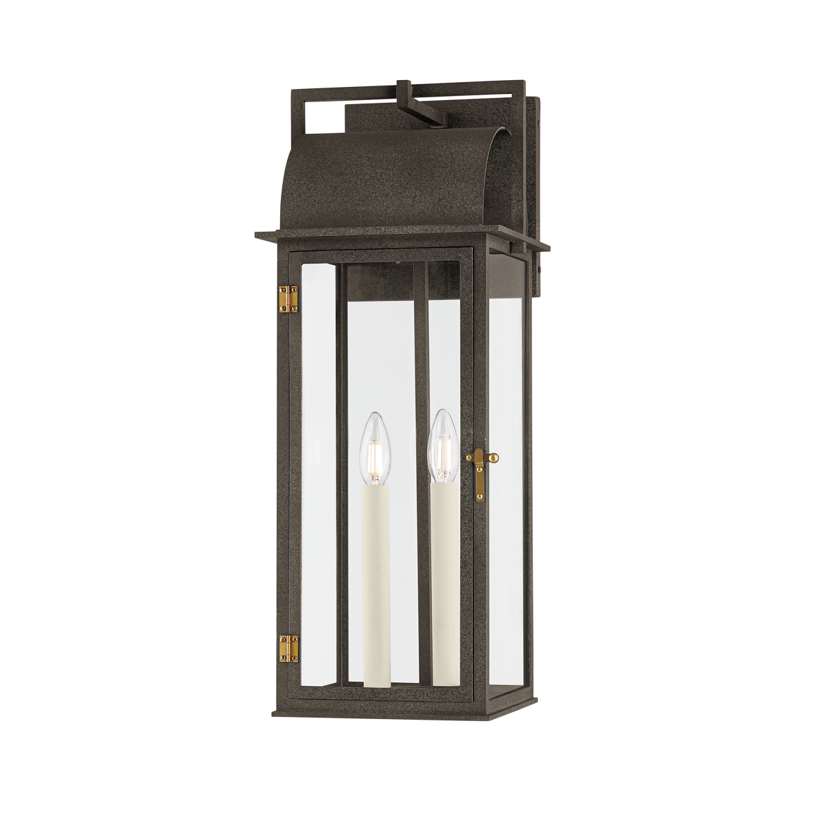 BOHEN Exterior Wall Sconce with French Iron/Patina Brass Finish