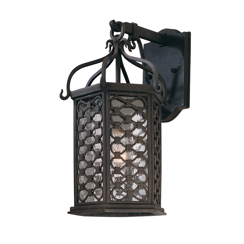 LOS OLIVOS 1LT WALL LANTERN SMALL with TEXTURED IRON Finish