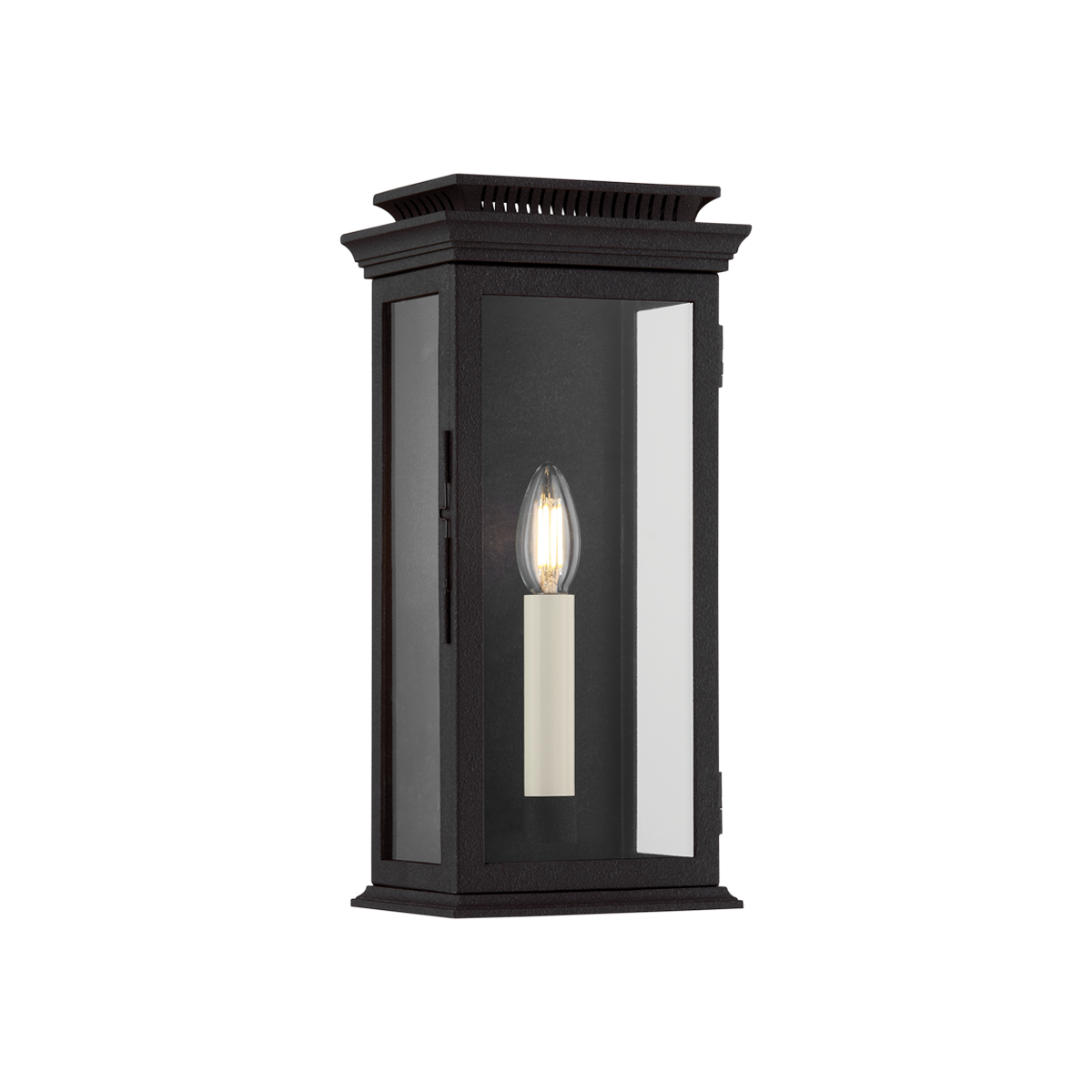 LOUIE EXTERIOR WALL SCONCE with FORGED IRON Finish