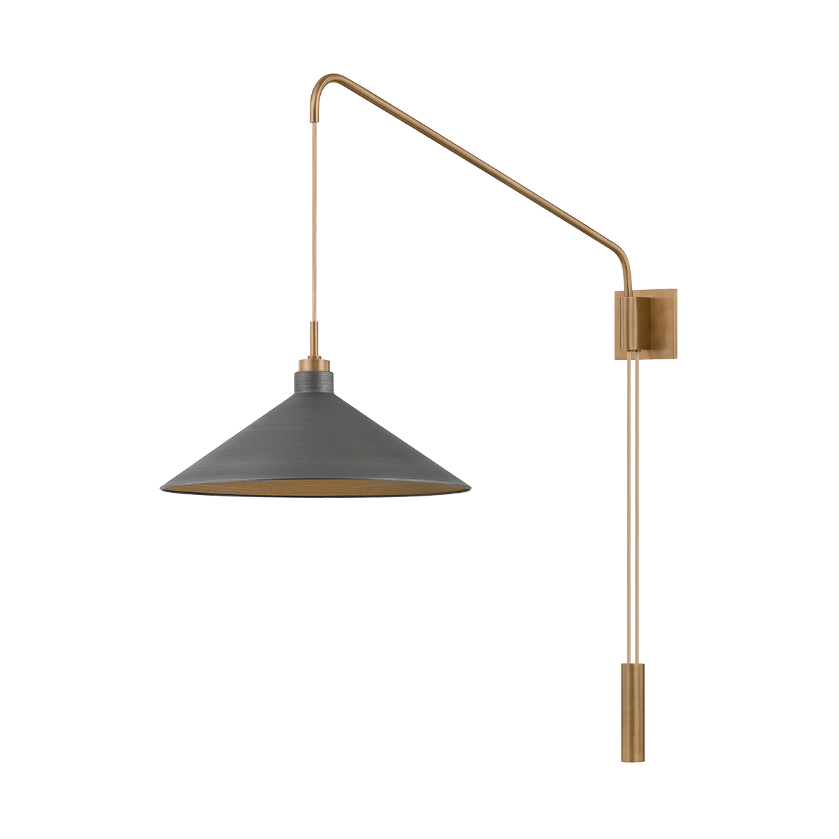 CONOR Wall Sconce with PATINA BRASS AND GRAPHITE Finish