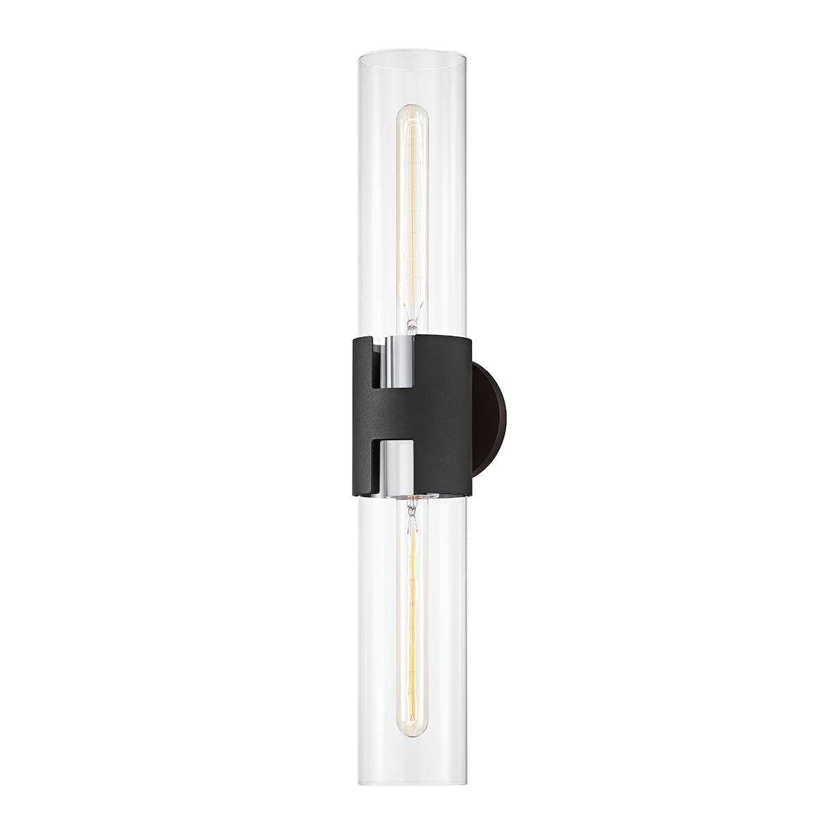 Amado Wall Sconce with POLISHED NICKEL/TEXTURED BLACK Finish