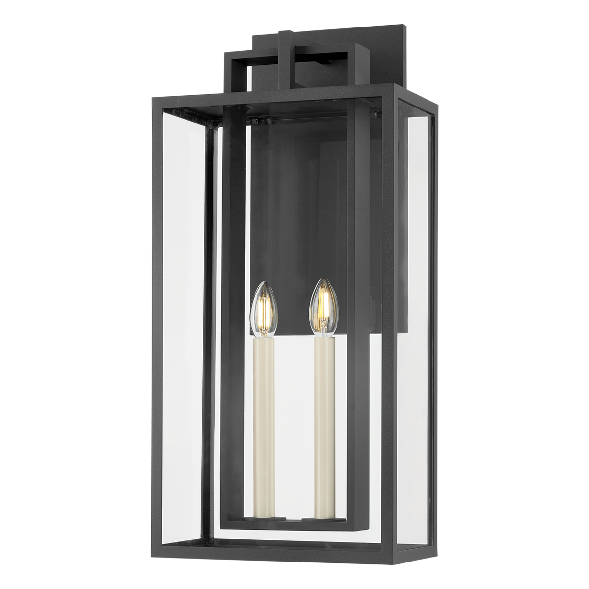AMIRE Exterior Wall Sconce with TEXTURED BLACK Finish