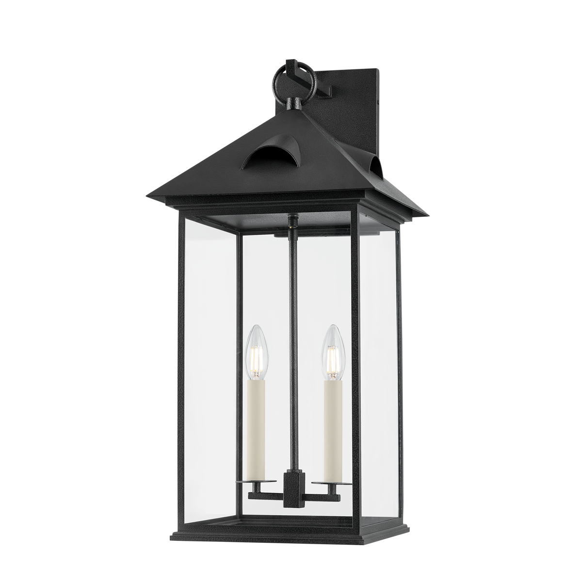 CORNING Exterior Wall Sconce with FORGED IRON Finish