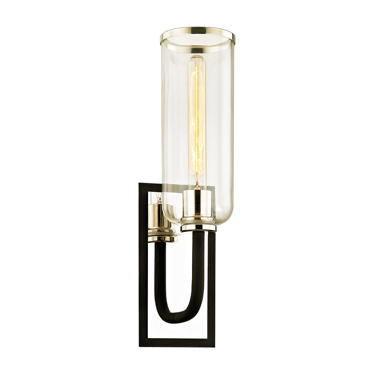Aeon Wall Sconce with TEXTURED BLACK & POLISH NICKEL Finish