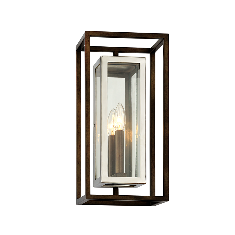 Morgan Wall Sconce with BRONZE WITH POLISHED STAINLESS Finish