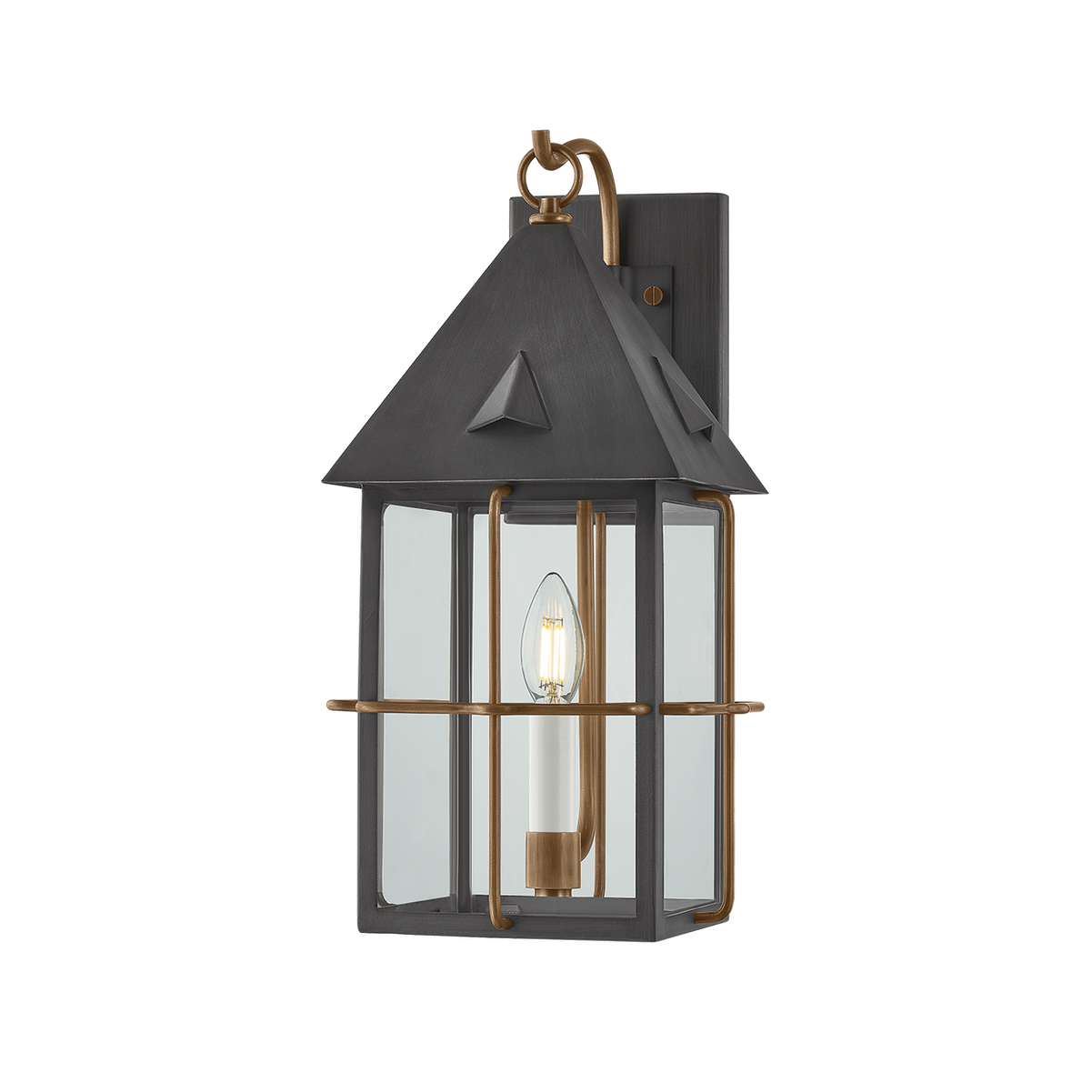 TOBY Wall Sconce with PATINA BRASS AND GRAPHITE Finish