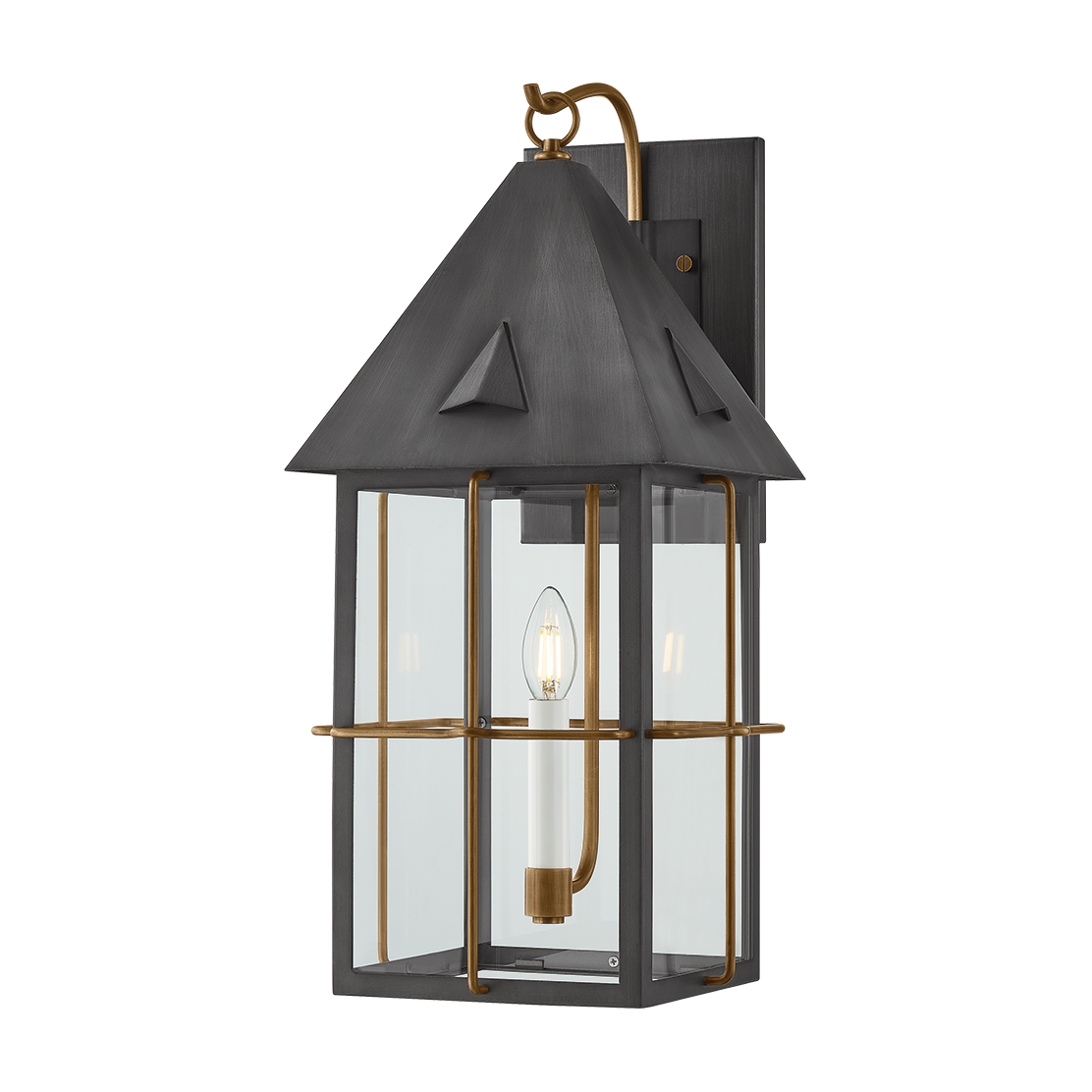 TOBY Wall Sconce with PATINA BRASS AND GRAPHITE Finish