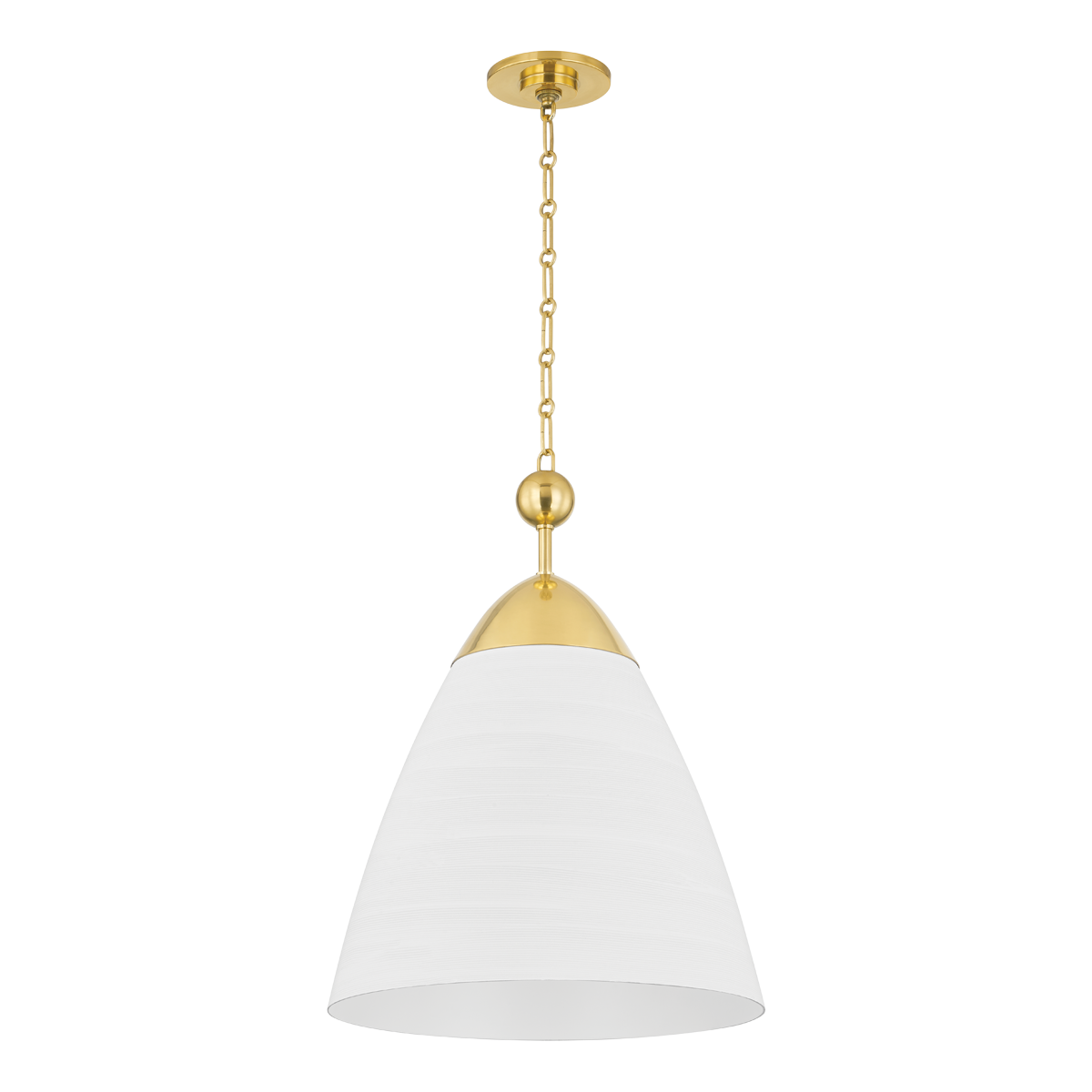 BRONSON Pendant with Aged Brass/white Plaster Finish
