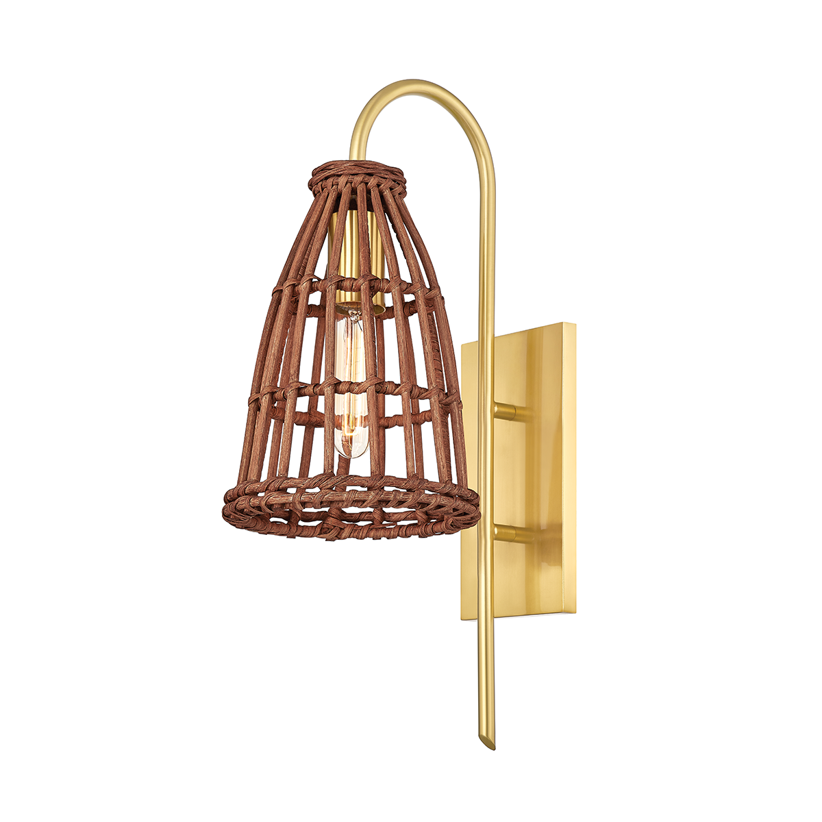 Jordan Wall Sconce with Aged Brass Finish