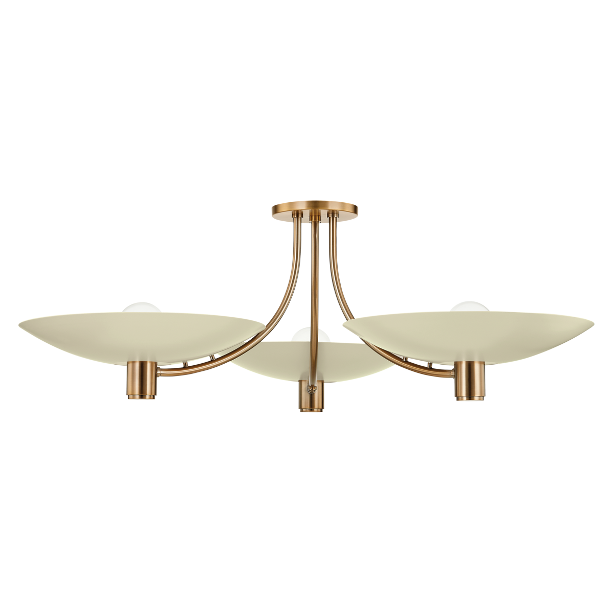 Wolfe Semi Flush with PATINA BRASS AND SOFT SAND Finish