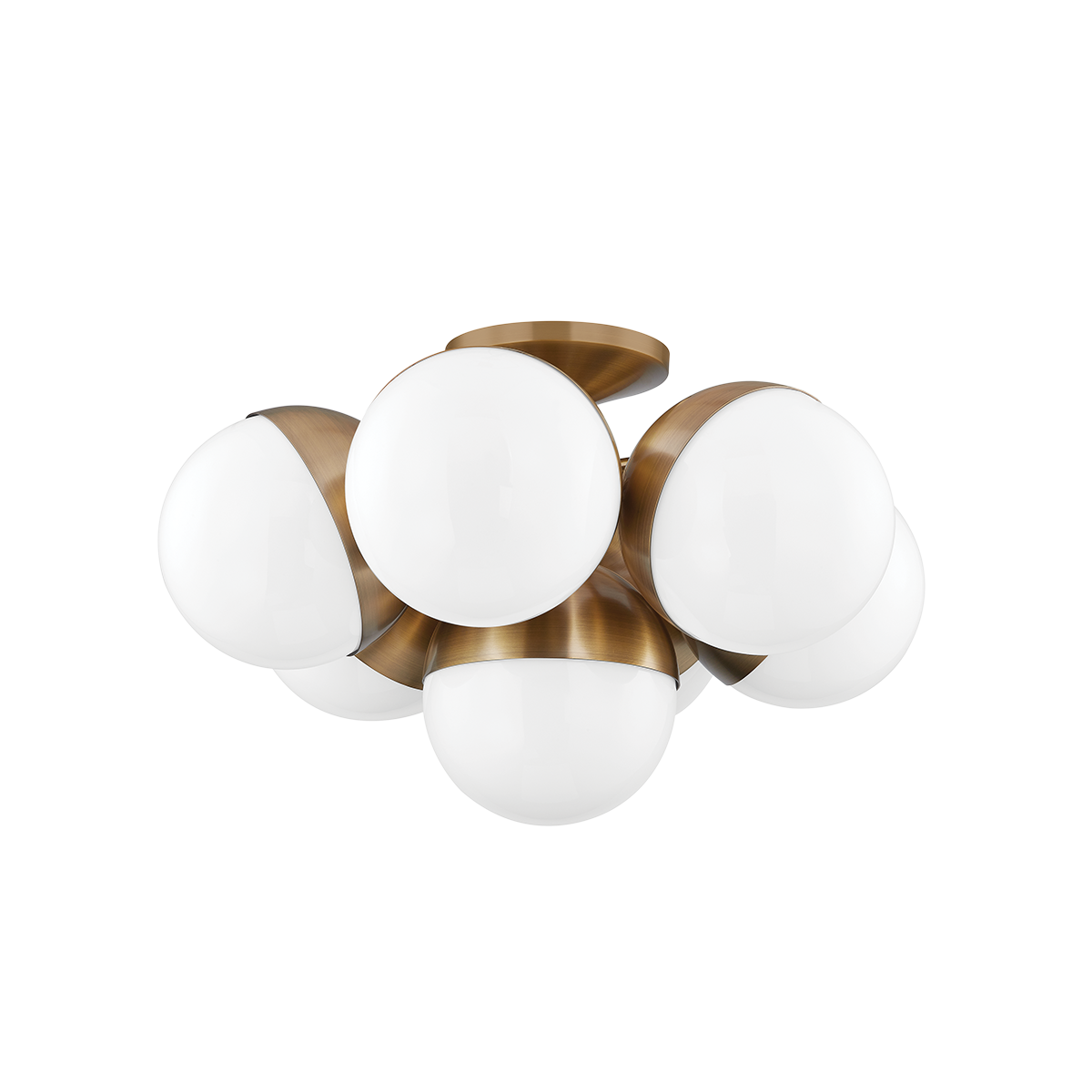 CUPERTINO Semi Flush with PATINA BRASS Finish