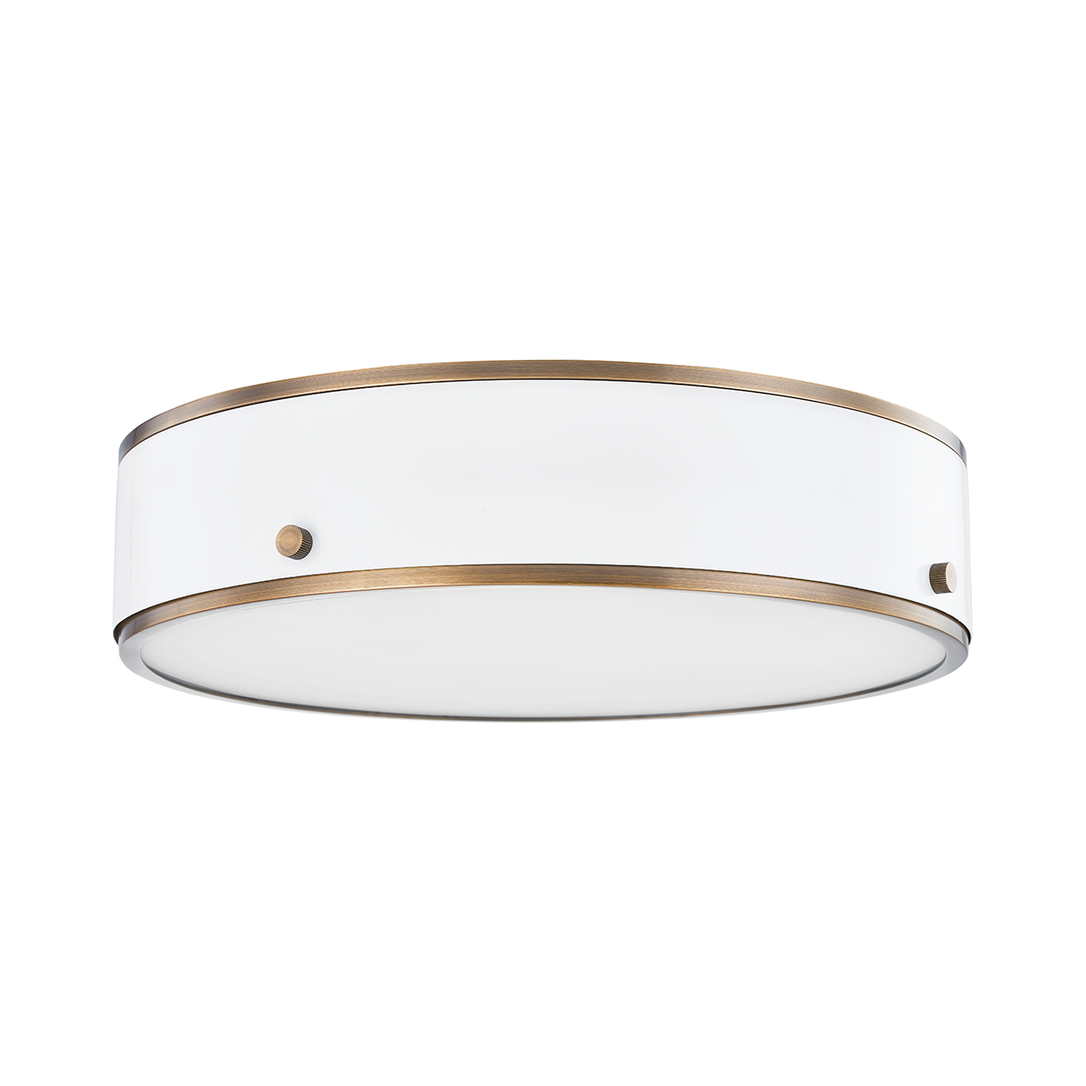 Eli Flush Mount with PATINA BRASS AND SOFT WHITE Finish