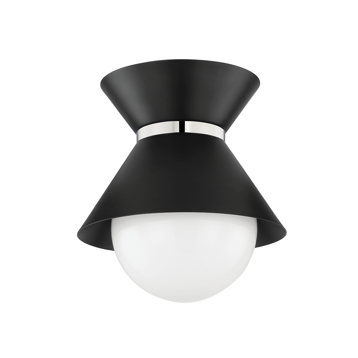 Scout Flush Mount with SOFT BLACK/POLISHED NICKEL Finish