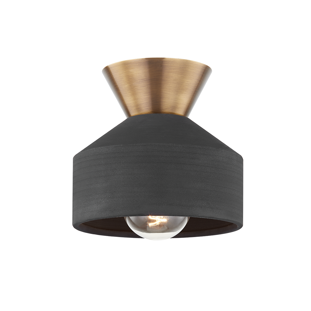 COVINA Flush Mount with PATINA BRASS Finish