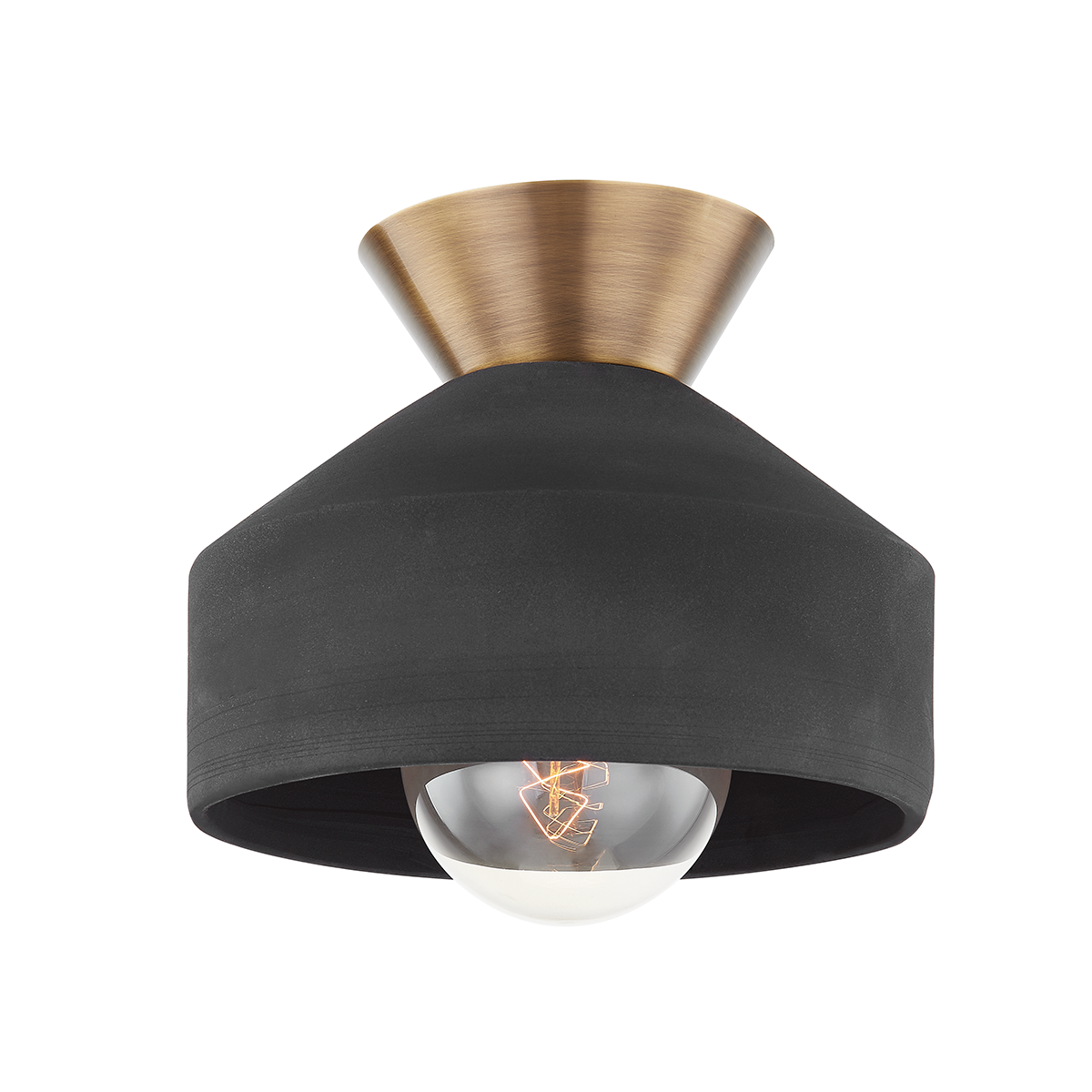 COVINA Flush Mount with PATINA BRASS Finish