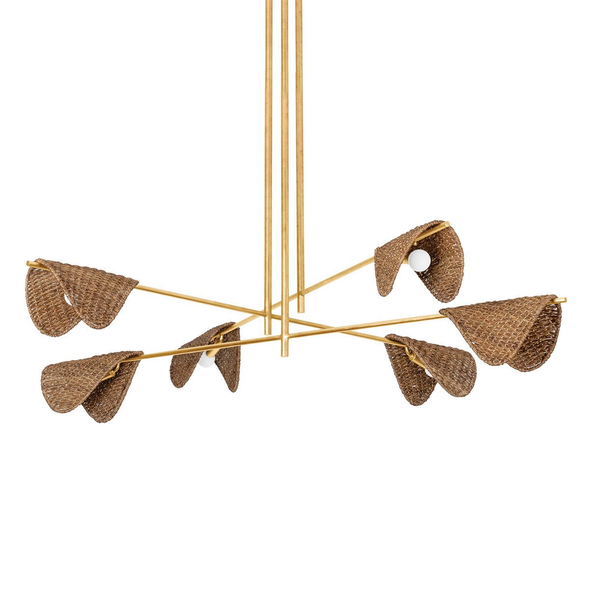 BARNABY Chandelier with VINTAGE GOLD LEAF Finish