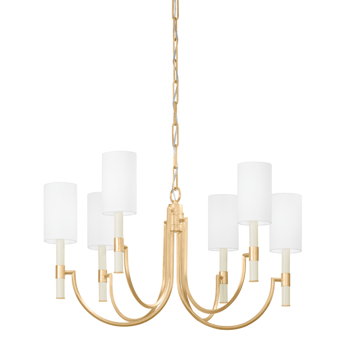 GUSTINE Chandelier with Vintage Gold Leaf Finish
