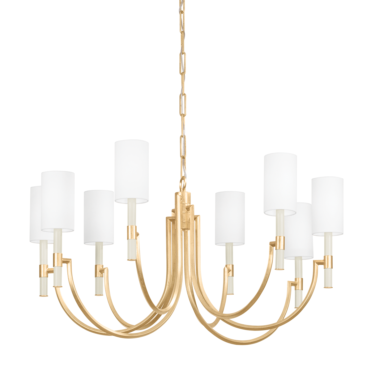 GUSTINE Chandelier with Vintage Gold Leaf Finish