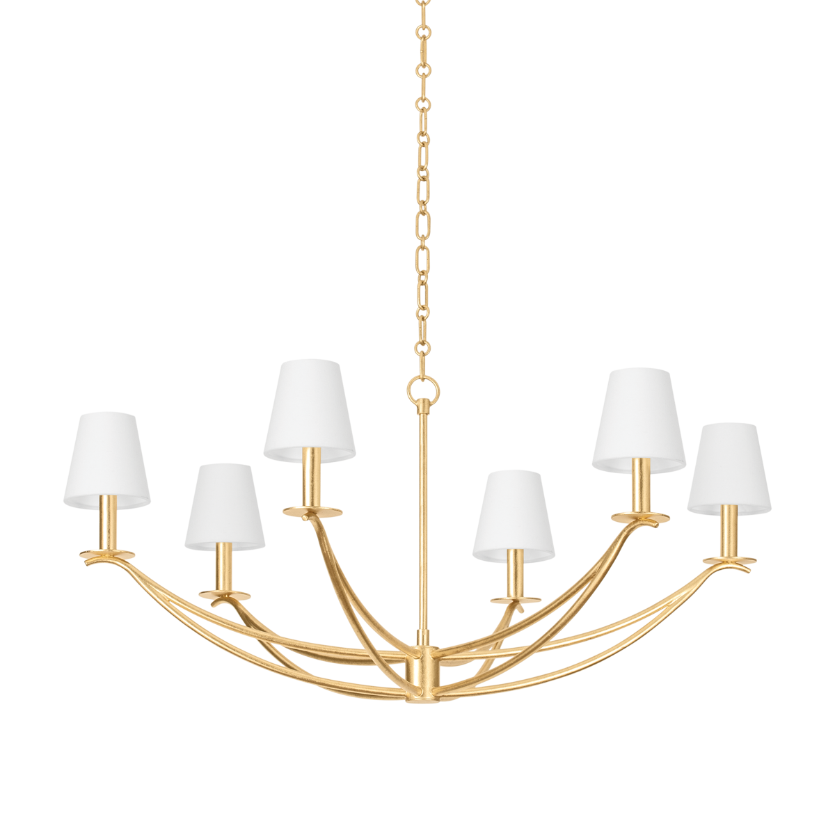 Bo Chandelier with Vintage Gold Leaf Finish