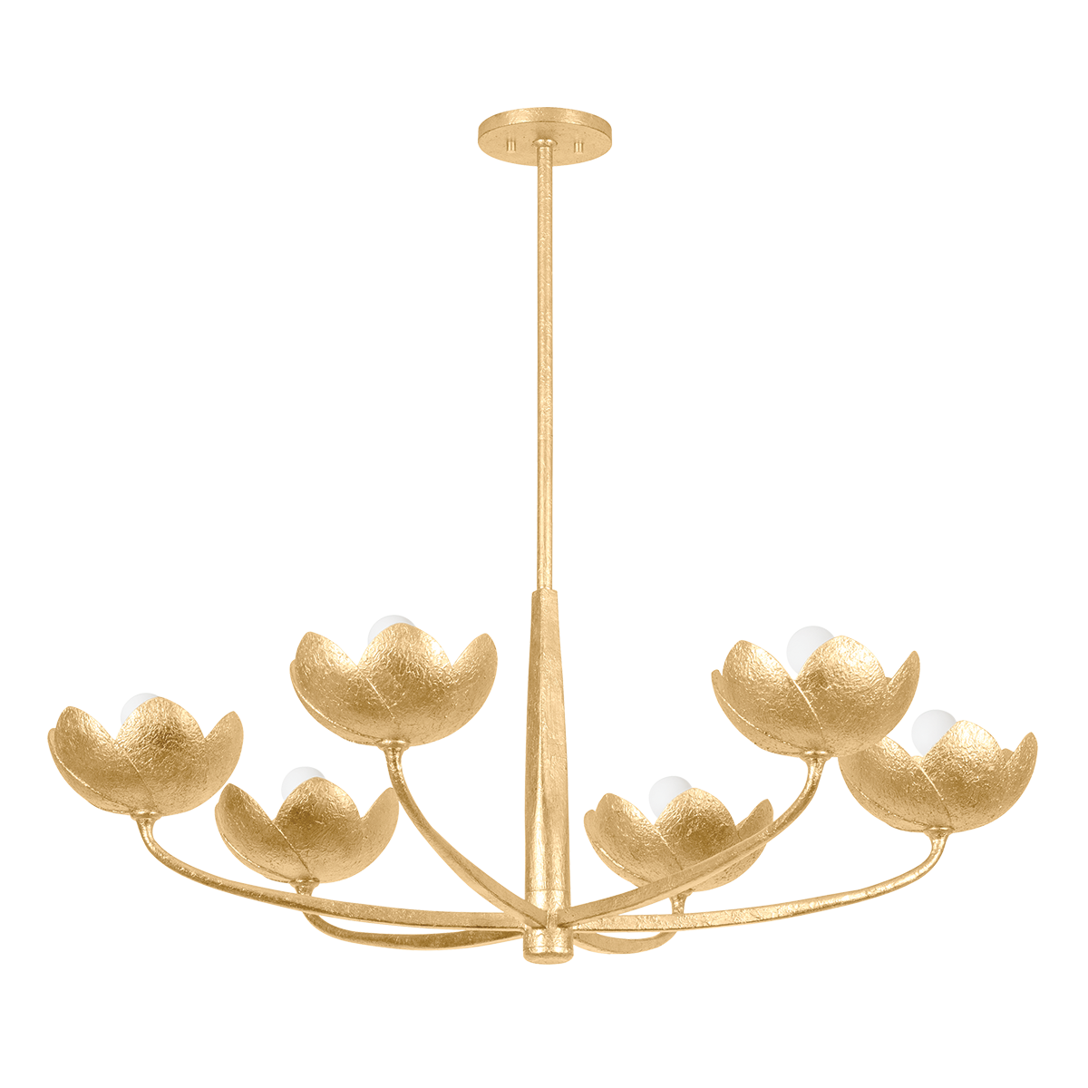 ARCATA Chandelier with VINTAGE GOLD LEAF Finish