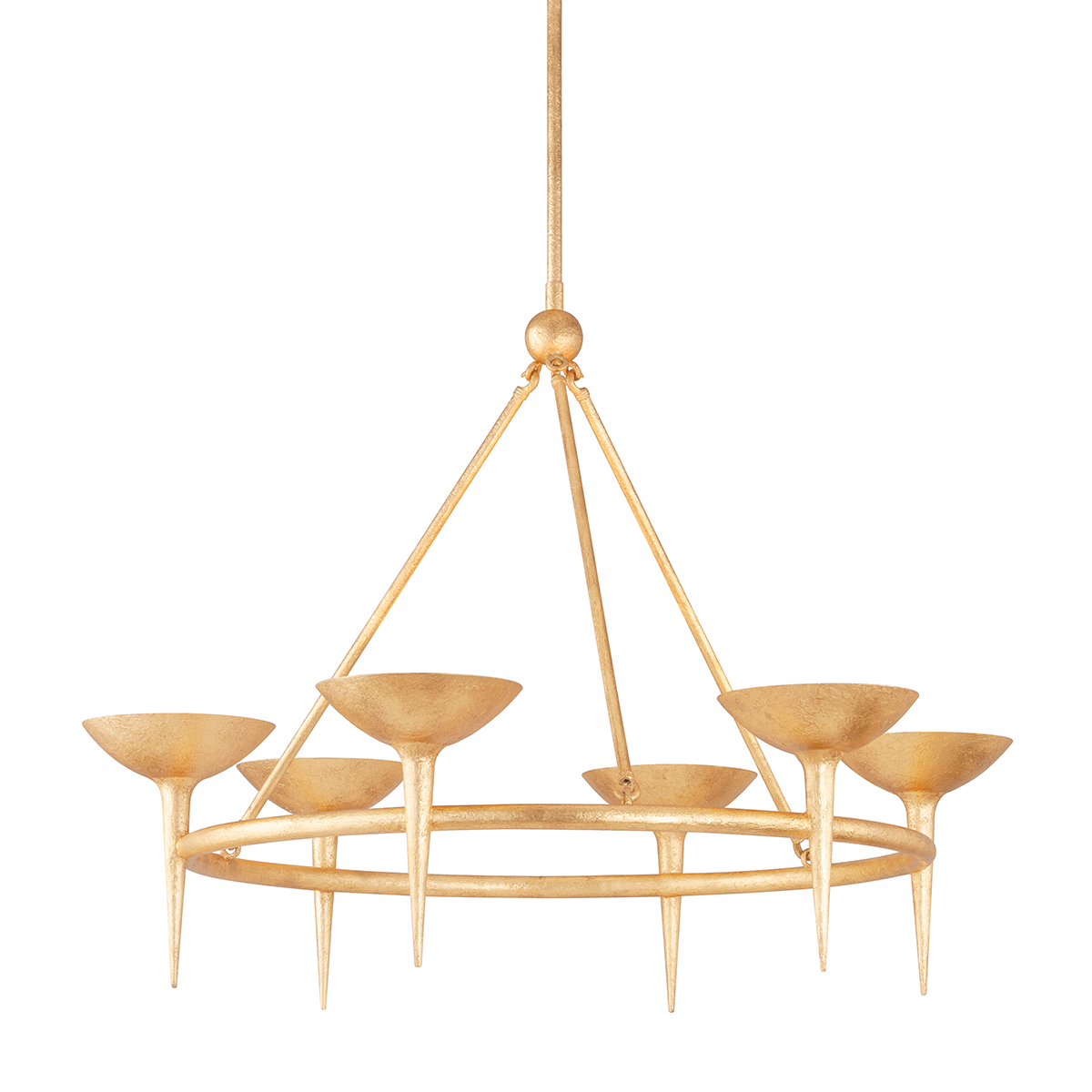 Cecilia Chandelier with VINTAGE GOLD LEAF Finish