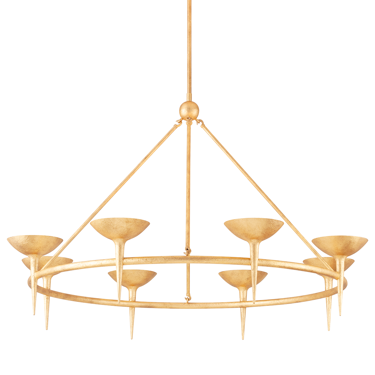 Cecilia Chandelier with VINTAGE GOLD LEAF Finish