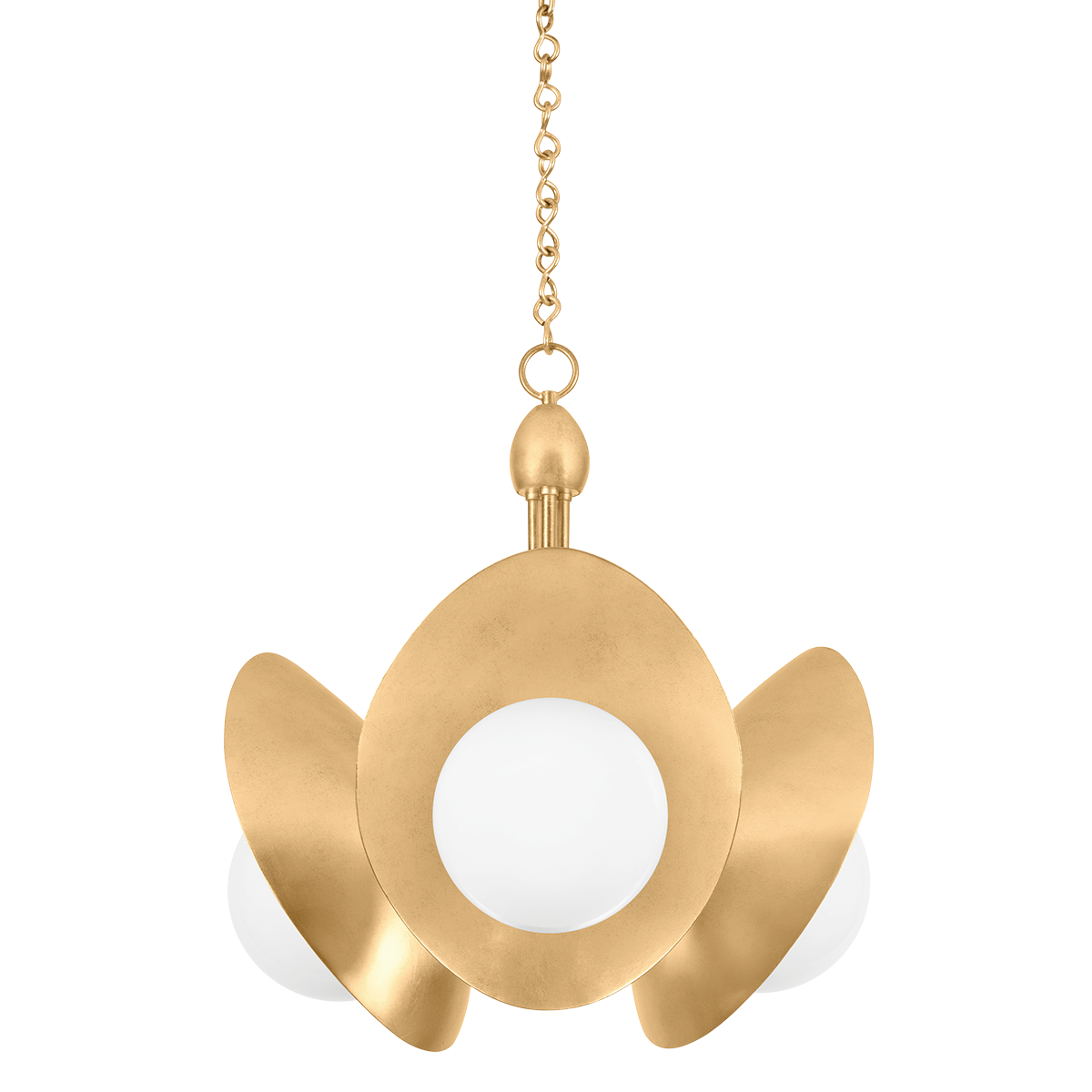 OLSON Chandelier with VINTAGE GOLD LEAF Finish