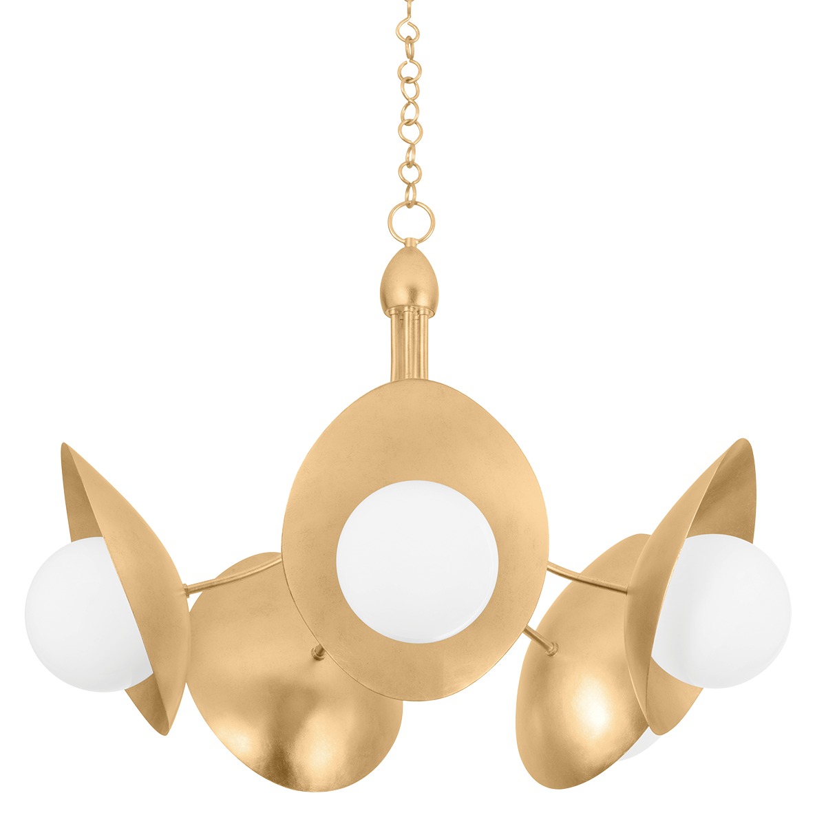 OLSON Chandelier with VINTAGE GOLD LEAF Finish