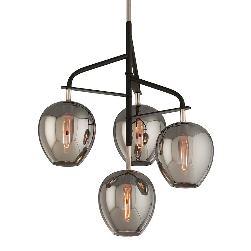 Odyssey Chandelier with TEXTURED BLACK & POLISH NICKEL Finish