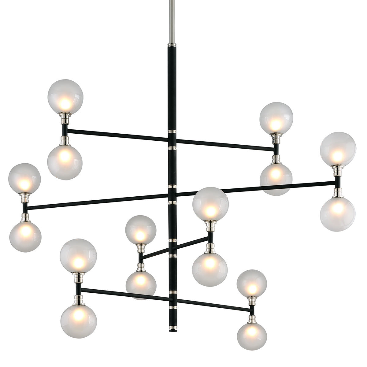 Andromeda Chandelier with TEXTURED BLACK & POLISH NICKEL Finish