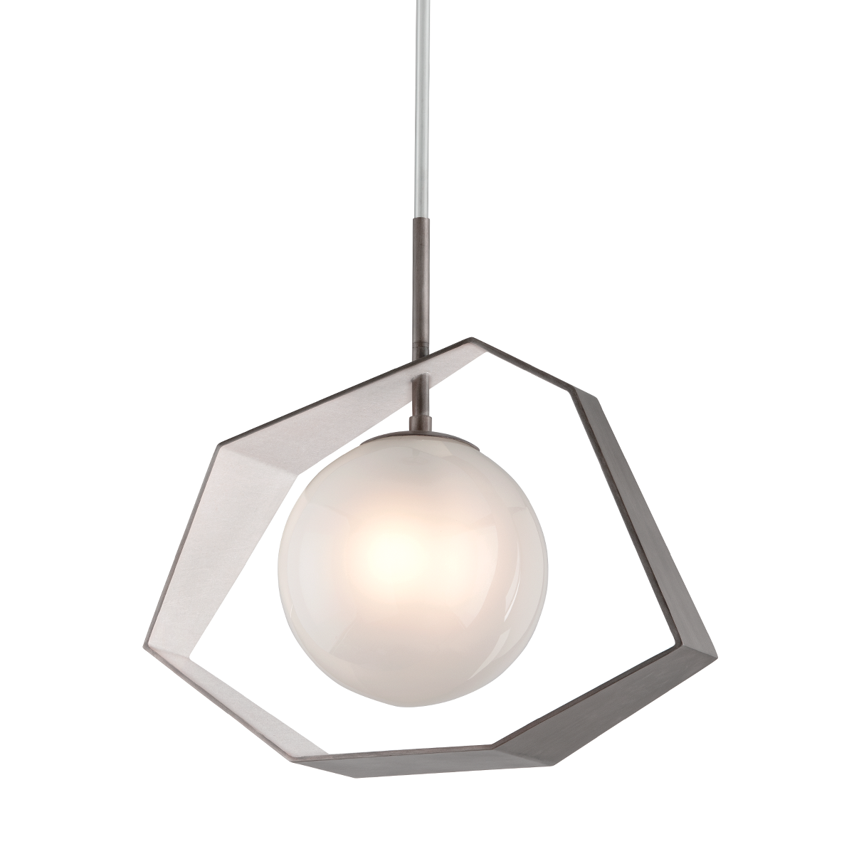 Origami Chandelier with GRAPHITE WITH SILVER LEAF Finish