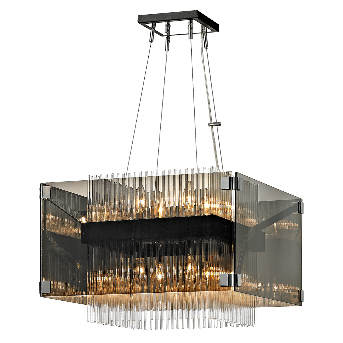 Apollo Chandelier with BRONZE/POLISHED CHROME Finish